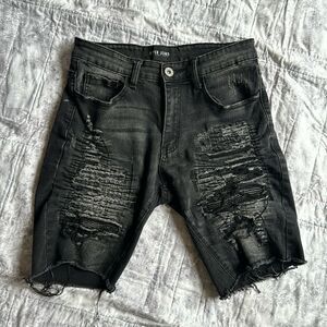 Hyper Jeans Black Distressed Shorts Size 30
